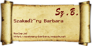 Szakmáry Barbara névjegykártya