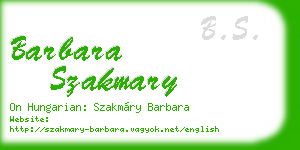 barbara szakmary business card