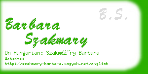 barbara szakmary business card